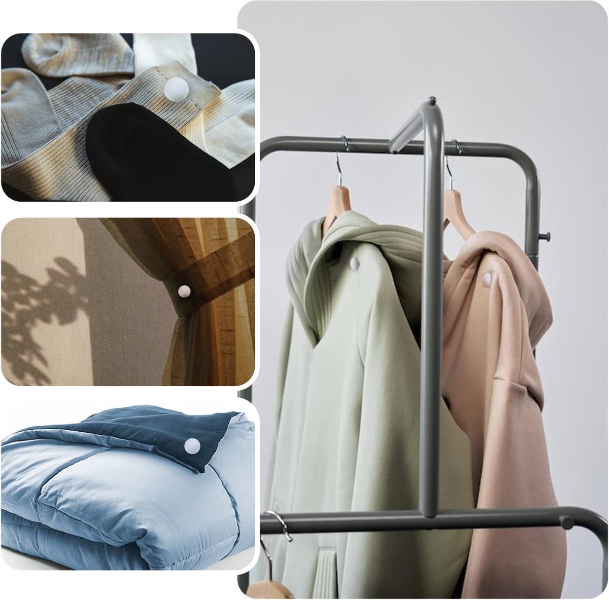 Duvet Clips - 16 Pieces - Duvet Threader - Sturdy Duvet Clips - Duvet Cover Tie - Clips - Duvet Pegs - Thick Duvet Clip for Sheet - Quilt Clips - Duvet Clamps - Bedding Fastening Accessories - White - Image 3
