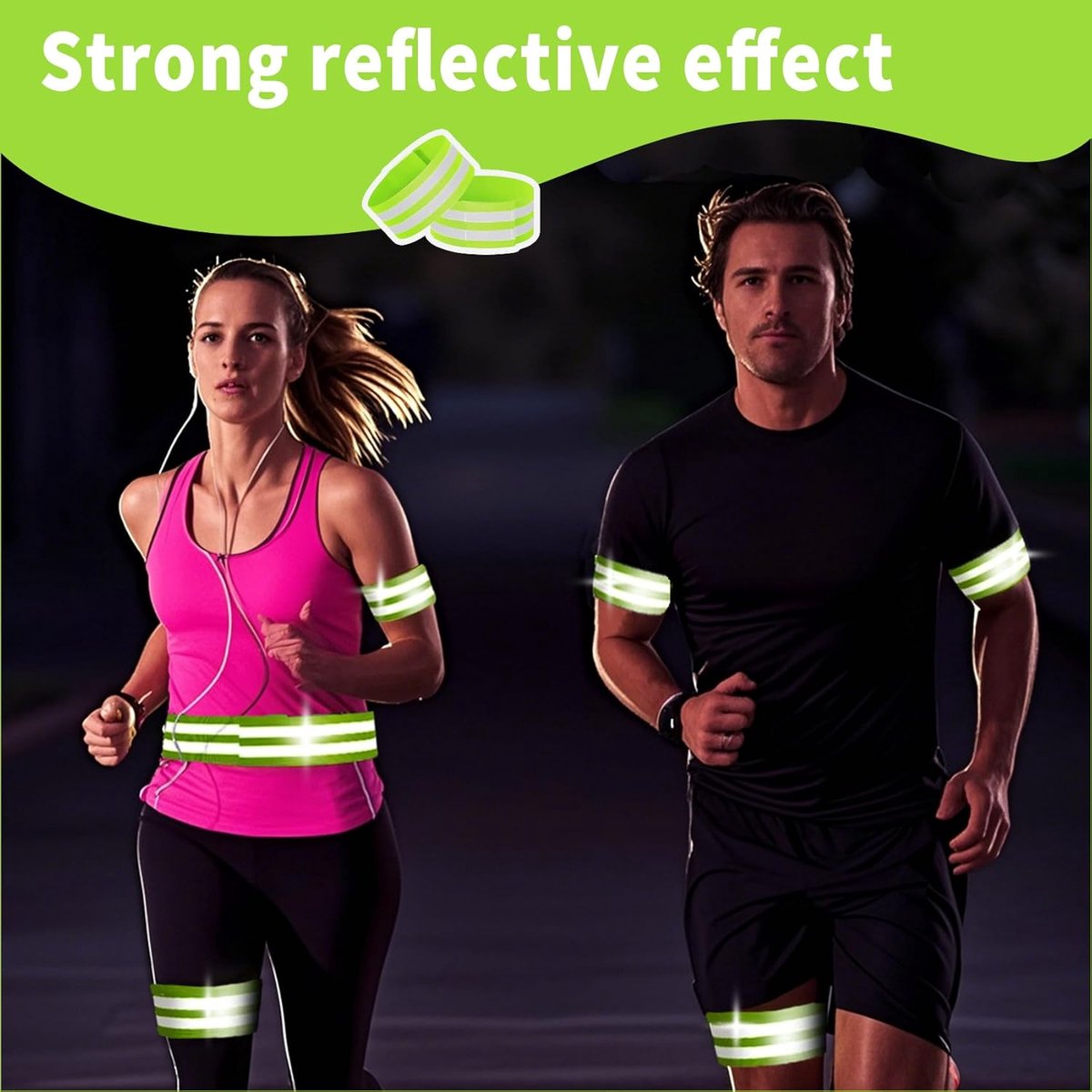 Trouser Clips - 2 Pairs - Reflective Cycling Shorts Clip - Universal Cycling Shorts Clip - Reflective trouser clips - Cycling shorts clip - high visibility reflective tapes - for cycling, running, arm, wrist, ankle and leg straps and bicycle cuff clips - Image 5