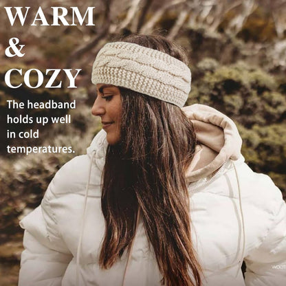 pieces - Headbands - Winter Headband for women - Ear warmers - Knitted Headbands - warm headbands - winter accessories - sports headband - cold weather headband - Christmas gifts - hair tie - hair accessories - black, red, khaki - Image 2