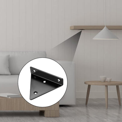 4 pieces - Shelf brackets - 10*8 cm - Wall-mounted floating bracket - Concealed shelf bracket - metal shelf brackets - triangular shelf bracket - with screws - invisible shelf bracket - for living room, bathroom and bedroom decor - black - Image 2