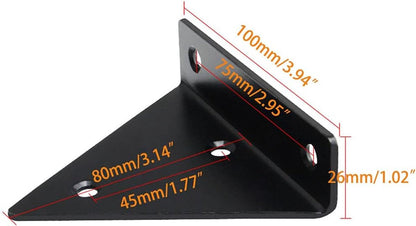 4 pieces - Shelf brackets - 10*8 cm - Wall-mounted floating bracket - Concealed shelf bracket - metal shelf brackets - triangular shelf bracket - with screws - invisible shelf bracket - for living room, bathroom and bedroom decor - black - Image 5