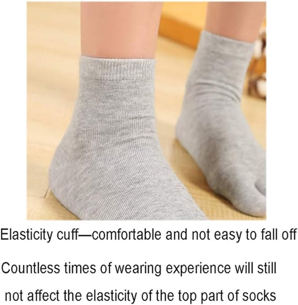 3 pairs - Tabi socks - Tabi Sock Set - Tabi Athletic Socks - Sandal socks - Big toe sock - Slipper socks - Cotton socks - Toe socks - Unisex - sports socks - with a quarter ankle and two toes - One size - 28.5 cm - black, white, grey - Image 3