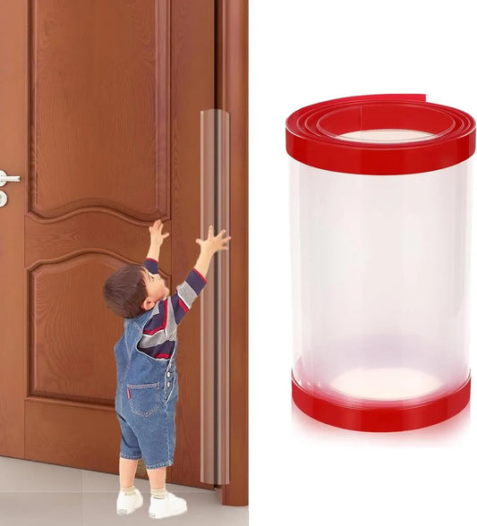 Door finger protection - Door clamp safety for children - Door protection - Door clamp security - Door protector for finger protection - Finger protection - Door strip - Finger-proof - Door hinge protection - 120*10 cm - transparent