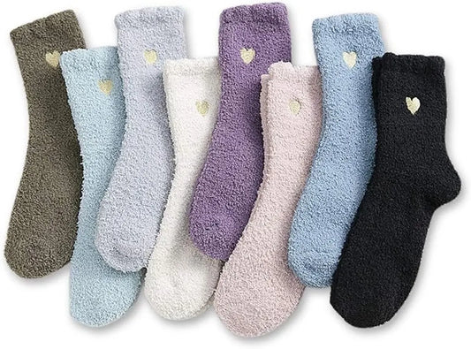 Pairs - socks - Warm Fuzzy Fleece Socks - Women's House Socks - Warm Winter Socks - Fluffy Socks - Sleep Socks - House Socks - Stockings - keep warm - coral fleece - Plush and comfortable - thick plush socks - center tube socks