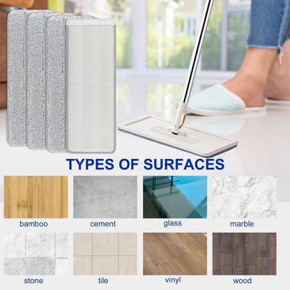 Mop Pad Refills - 10 Pieces - Mop Refill - Mops - Wet and Dry for Home Cleaning - Viscose Mop - Microfiber Mop Cloth - Scratch Anet - Washable Microfiber Mop Pads - Replacement Cloth - Flat Mop Pad - Floor Wiper - Image 2