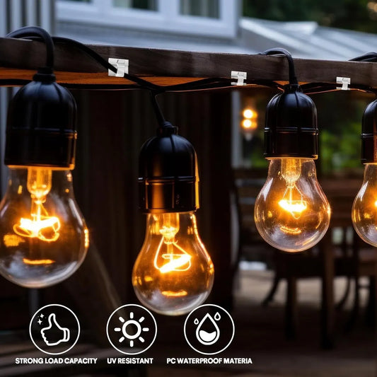 120 pieces - Cable clips - Cable holder - Cable clamp - Cord organizer - Outdoor lighting clips - transparent self-adhesive cable clips - for Christmas lights - with adhesive strips - patio decoration - for hanging wires and cable management - 14*14 mm - Image 4