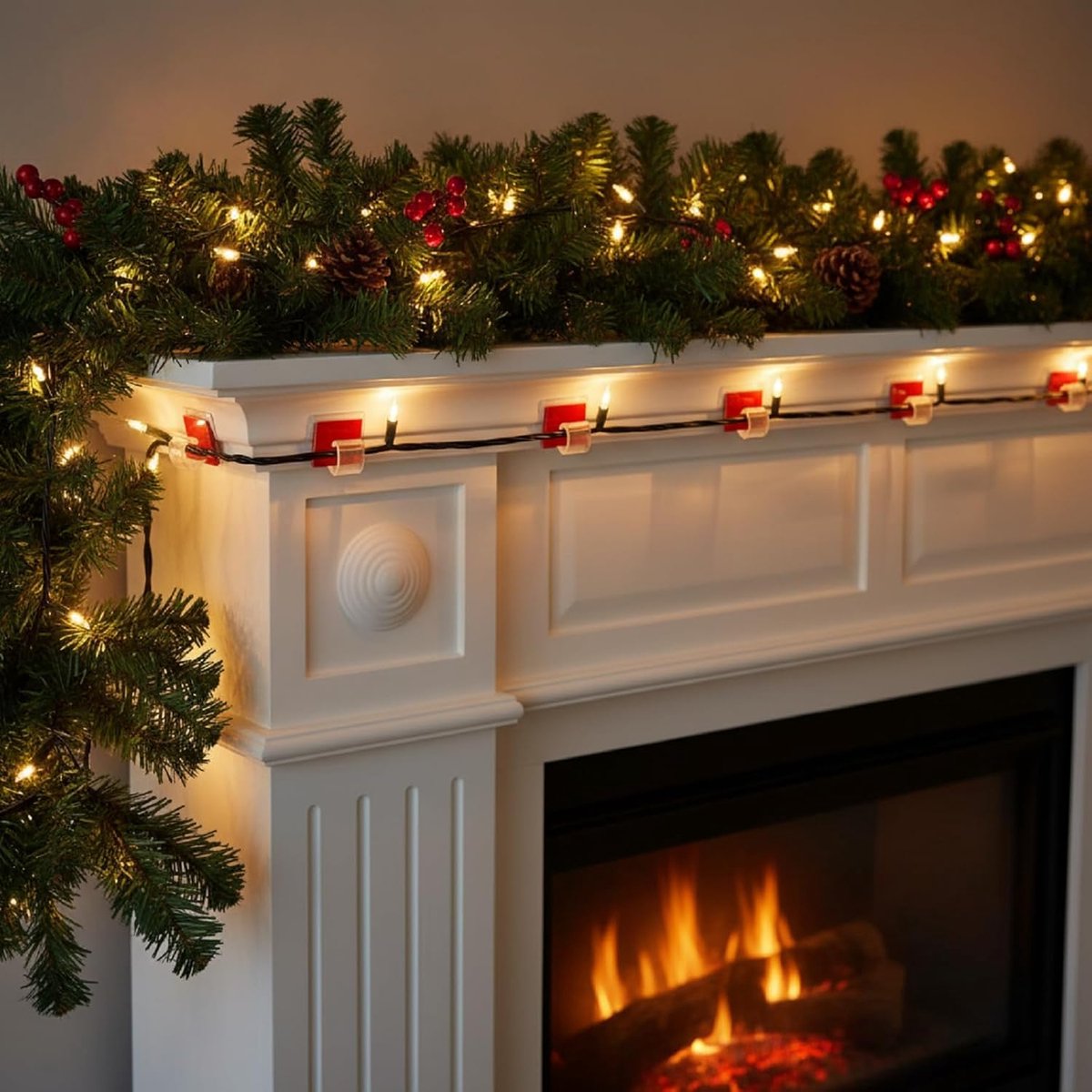 120 pieces - Cable clips - Cable holder - Cable clamp - Cord organizer - Outdoor lighting clips - transparent self-adhesive cable clips - for Christmas lights - with adhesive strips - patio decoration - for hanging wires and cable management - 14*14 mm - Image 5