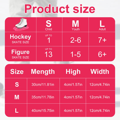 Skate guards - Sports skate guards - Skate covers - skate blade protectors - for men and women - sports blade protectors - protective covers - skating accessories - for field hockey skates, figure skates and ice skates - black - S - 30cm - Image 5