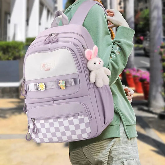 Backpack - Waterproof backpack for girls - laptop sleeve - Rucksack - laptop bag - Girl's Backpack - School backpack - lightweight school bag - School bag - Large capacity backpacks for Girls and Boys - Teenagers - Bookbag - School backpacks - Purple - Image 2