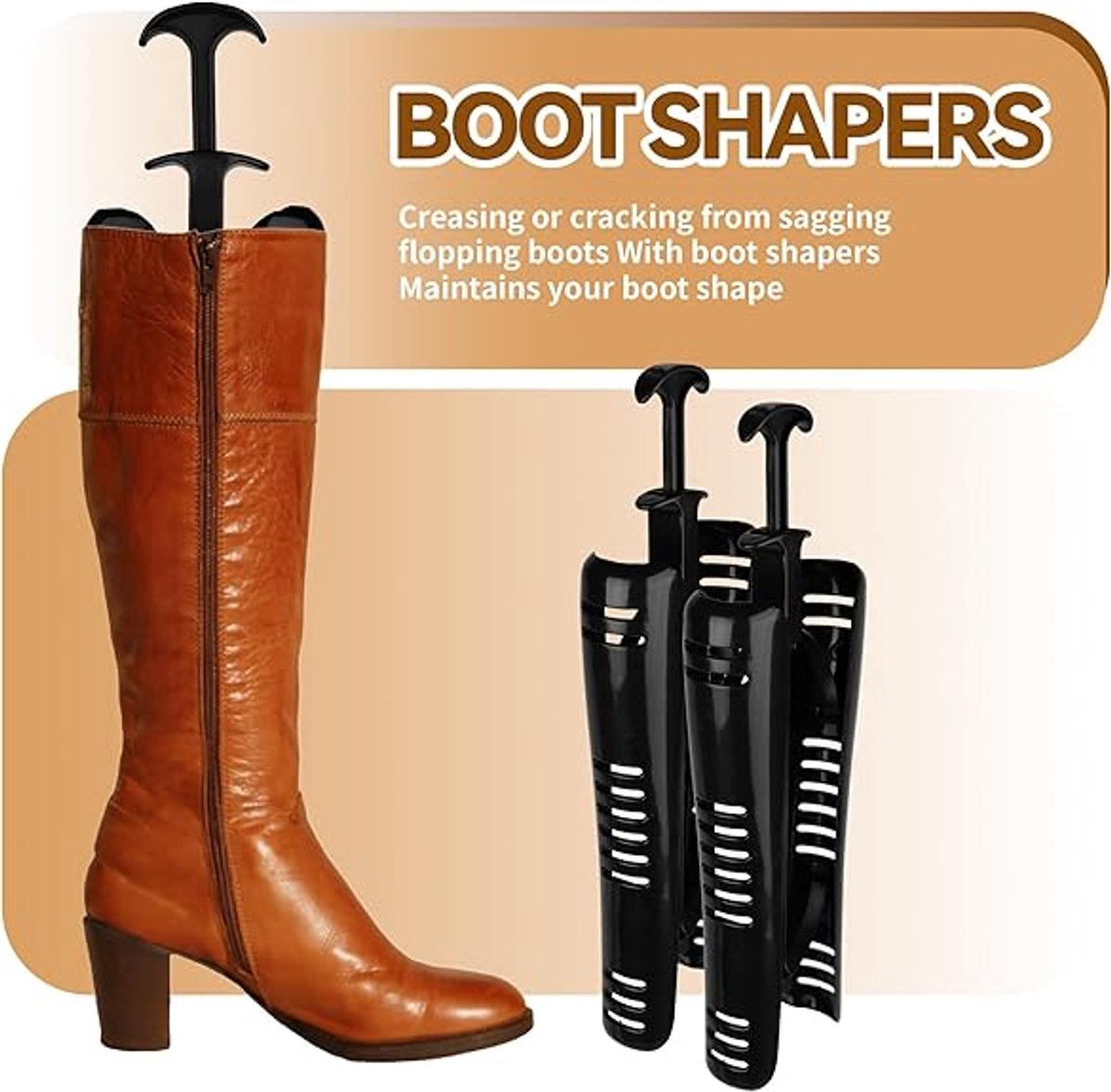 Boot Trees - 2 Pieces - boot trees - Adjustable Shoe Stretcher - Boot Holder Riding Boots - boot stretcher - Stretcher - Women's Boot - Shoe Shaper - knee-high boot trees - shaping insoles - Black - Image 4