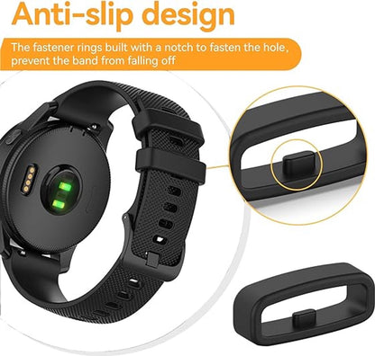6x Watch strap loop - Safety ring holder - Anti-slip silicone ring - Suitable for 20mm Smartwatch Strap (Universal) loop strap - Image 2