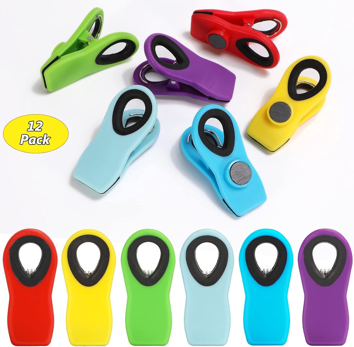 12 Pieces Food Clips - Sealing Clips - Sealing Clamps - Food Clips - Food Clips - Magnetic Clip - Fridge Magnetic Clip - Food Clips - Small Clip - Sturdy Sealing Clips - Snack Clip - for sealing food bags, sealing clips for bags - Image 3