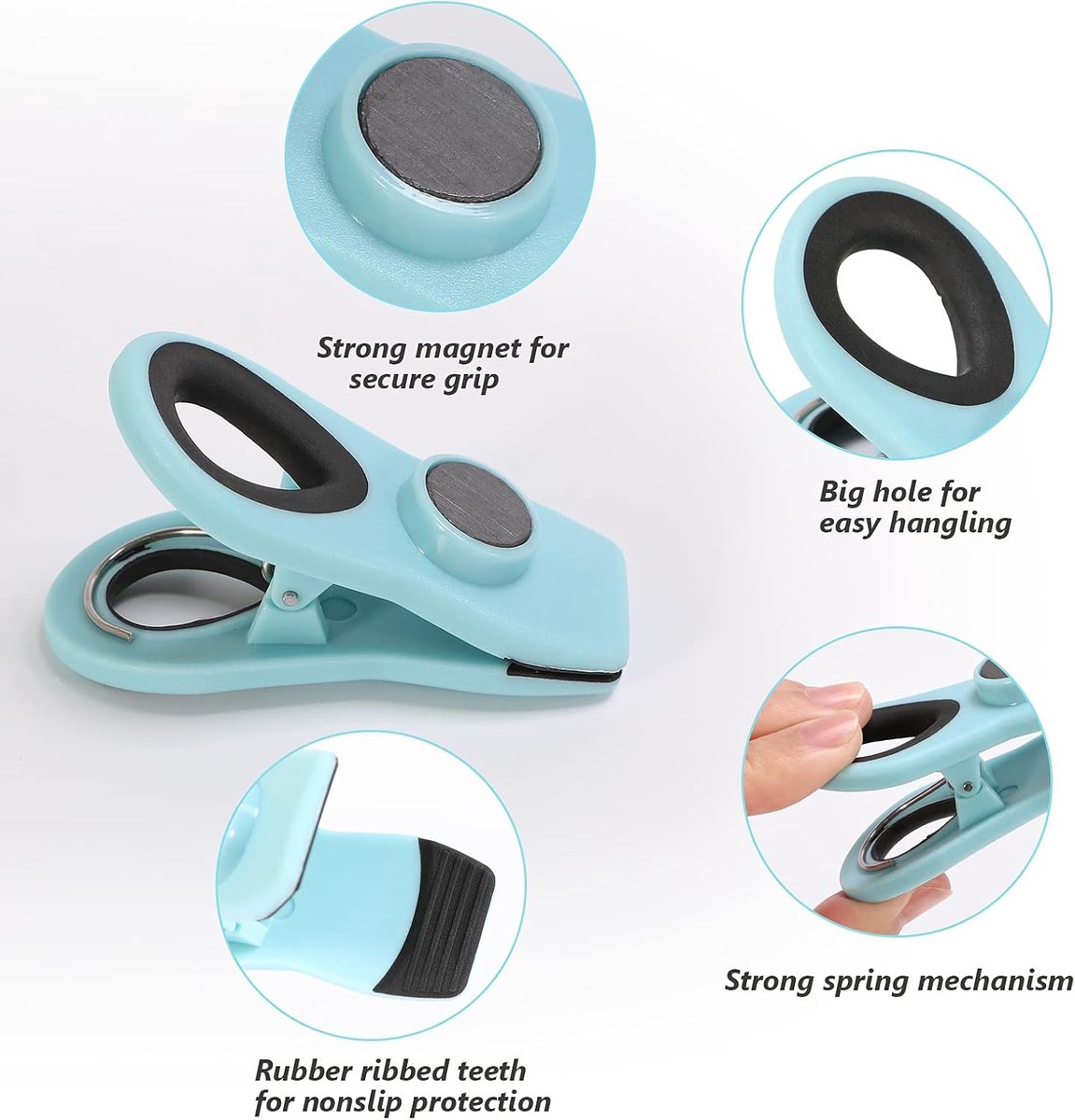 12 Pieces Food Clips - Sealing Clips - Sealing Clamps - Food Clips - Food Clips - Magnetic Clip - Fridge Magnetic Clip - Food Clips - Small Clip - Sturdy Sealing Clips - Snack Clip - for sealing food bags, sealing clips for bags - Image 4