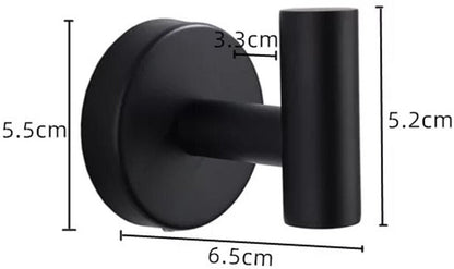 2 pieces - Towel hook - Hanging hooks - Hanging hooks - Bathroom towel hooks - Key hook - Clothes hook - Hat hook - Wall hooks - stainless steel hook - with screws - for bathroom, kitchen, garage, home, hotel, office - 5.5*6 cm - black - Image 5