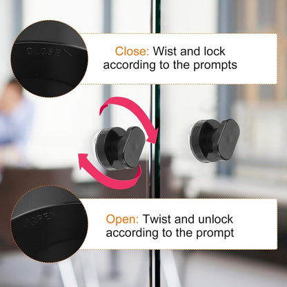 pieces - Door handle - Suction cup door grip - Suction cup handle - suction cup glass mirror door handle - suction cup handles for sliding doors - shower door handle - self-adhesive push-pull armrest - cabinet handles - for window, cabinet, toilet - 62x50 - Image 2