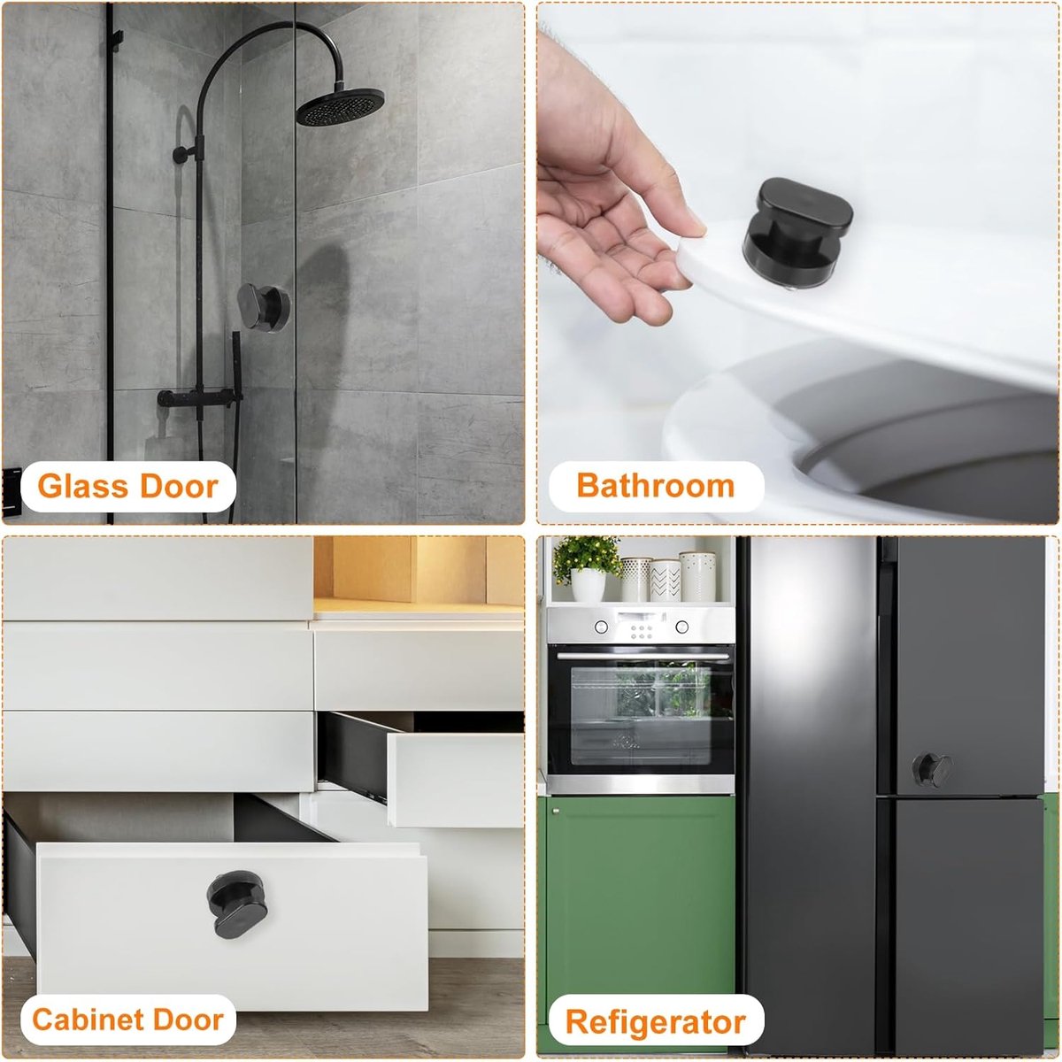 pieces - Door handle - Suction cup door grip - Suction cup handle - suction cup glass mirror door handle - suction cup handles for sliding doors - shower door handle - self-adhesive push-pull armrest - cabinet handles - for window, cabinet, toilet - 62x50 - Image 3