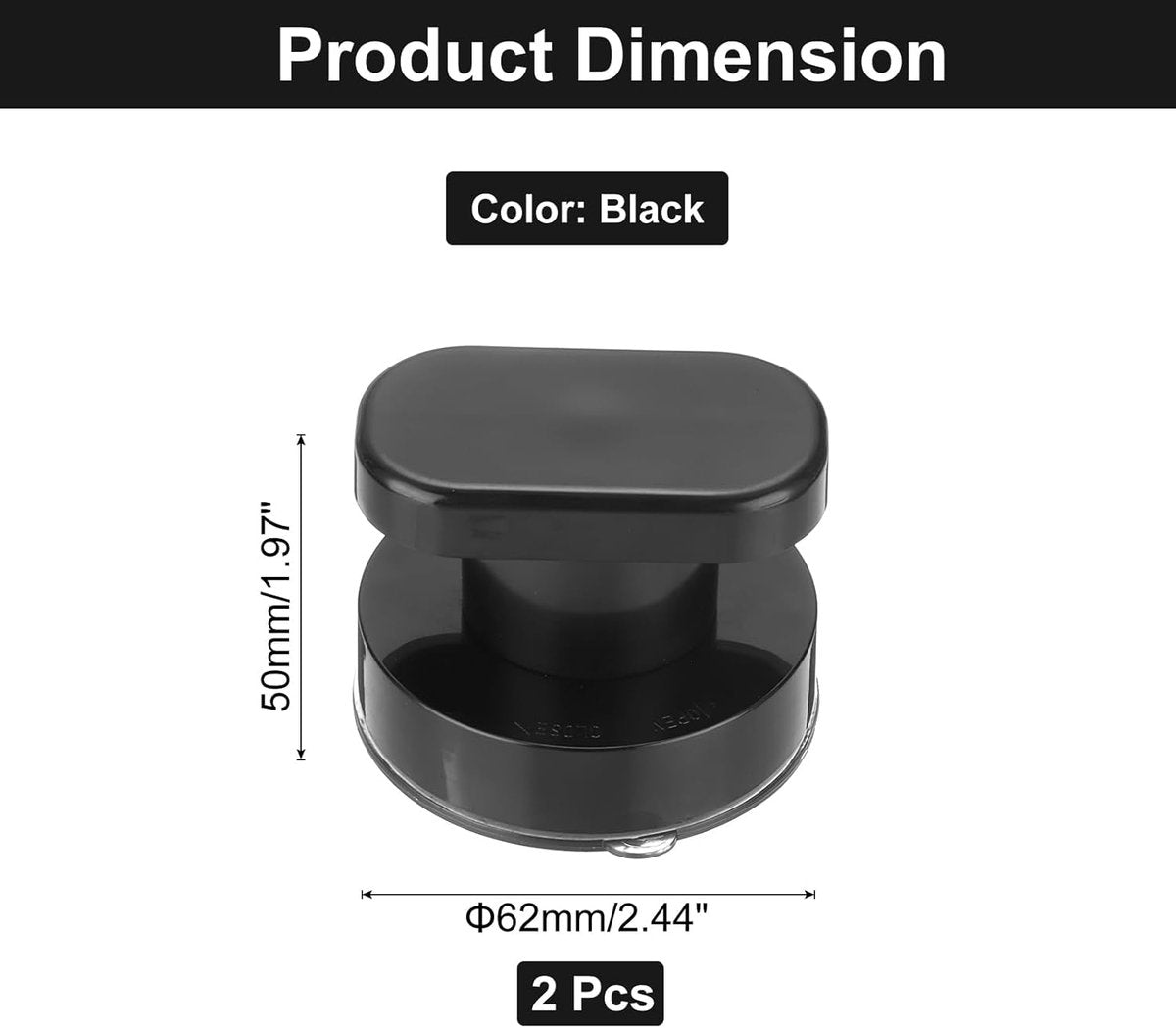 pieces - Door handle - Suction cup door grip - Suction cup handle - suction cup glass mirror door handle - suction cup handles for sliding doors - shower door handle - self-adhesive push-pull armrest - cabinet handles - for window, cabinet, toilet - 62x50 - Image 5