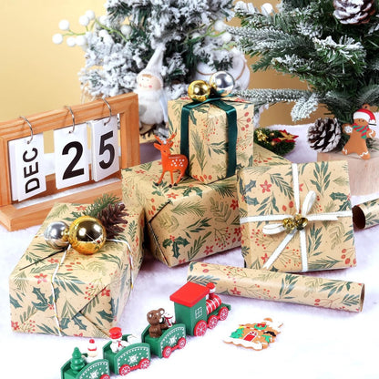 Wrapping paper - Christmas wrapping paper - Christmas gift paper - Wrapping paper with figures - 43 x 300cm - 1 Roll - Christmas paper wrapping paper for Christmas - Christmas paper wrapping paper for children - gift paper - Kraft gift paper - Christmas - - Image 3