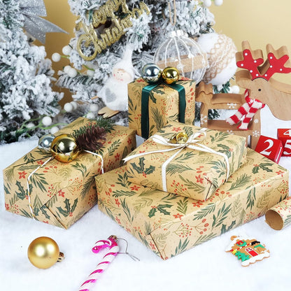 Wrapping paper - Christmas wrapping paper - Christmas gift paper - Wrapping paper with figures - 43 x 300cm - 1 Roll - Christmas paper wrapping paper for Christmas - Christmas paper wrapping paper for children - gift paper - Kraft gift paper - Christmas - - Image 4