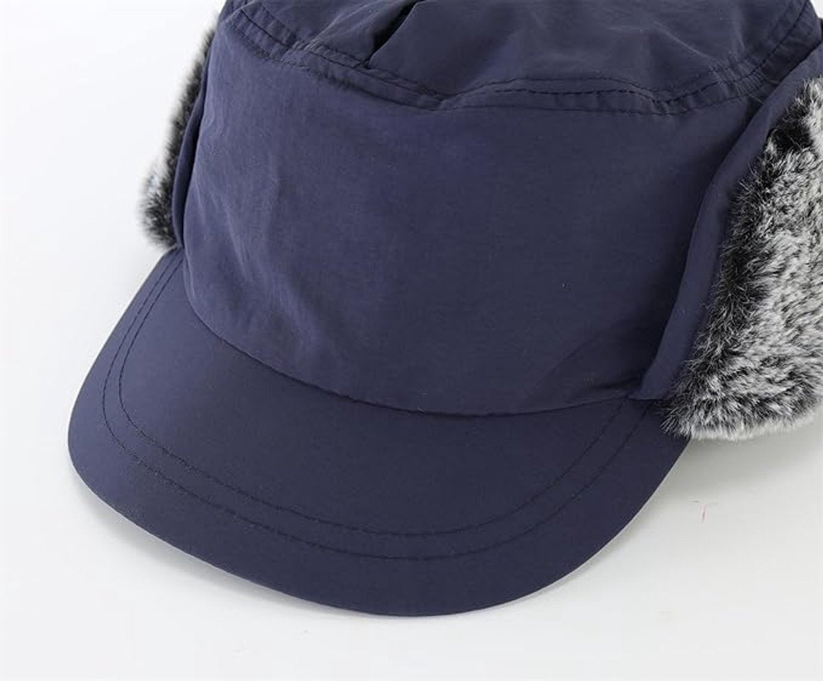 Beanie - Winter hat - Men's winter hat - Winter ear flap hat - with visor - with ear flaps - Ski hat - Cold weather - Trapper hat - Ear warmers Water-repellent outdoor hat - Winter - for outdoor sports, skiing, cycling, hiking, running - blue - Image 2