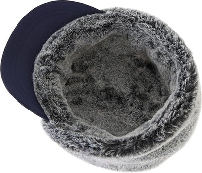 Beanie - Winter hat - Men's winter hat - Winter ear flap hat - with visor - with ear flaps - Ski hat - Cold weather - Trapper hat - Ear warmers Water-repellent outdoor hat - Winter - for outdoor sports, skiing, cycling, hiking, running - blue - Image 4