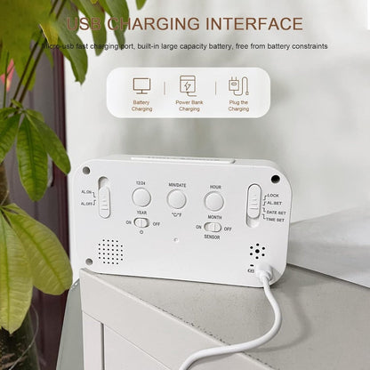 Alarm clock - digital alarm clock - Digital Clock (rechargeable) - digital alarm clocks - LED alarm clock with temperature - Children's alarm clock - Alarm clock - snooze function - calendar - child's alarm clock - Travel alarm clock - Alarm Clock - for b - Image 4