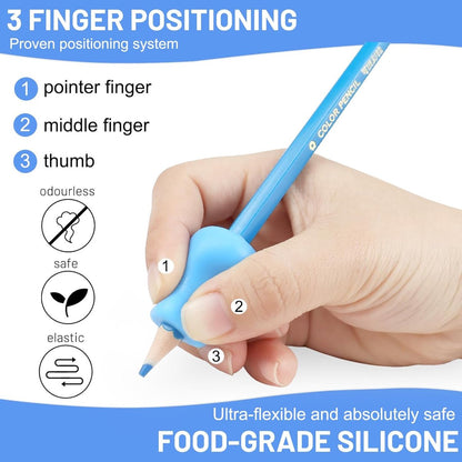 12 pieces Pencil grip - Pencil grip - Soft Grip - Pen grip aid - Pencil grips - Pencil grip - Writing aid - Pen grip aids - Writing aids for children - ergonomic silicone aids - aids to correct posture - Image 2