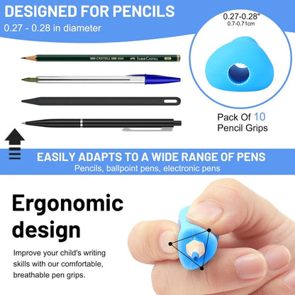 12 pieces Pencil grip - Pencil grip - Soft Grip - Pen grip aid - Pencil grips - Pencil grip - Writing aid - Pen grip aids - Writing aids for children - ergonomic silicone aids - aids to correct posture - Image 5
