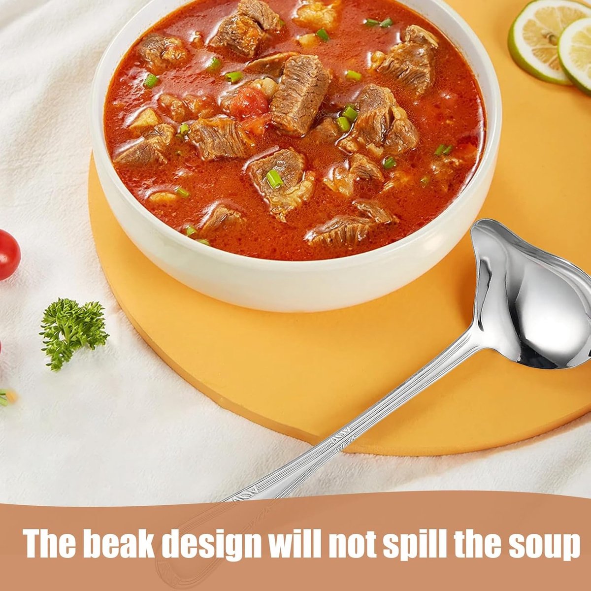2 pieces - Gravy ladle - Spoon - Spoon with spout - Kitchen sauce ladle - Sauce ladle - Stirring spoon - Soup ladle - Ladle set - Cooking spoon - Serving spoon - Soup ladle - Oil and fat separator - Stainless steel kitchen spoons - for soup, sauce and spi - Image 3