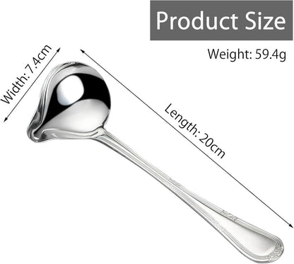 2 pieces - Gravy ladle - Spoon - Spoon with spout - Kitchen sauce ladle - Sauce ladle - Stirring spoon - Soup ladle - Ladle set - Cooking spoon - Serving spoon - Soup ladle - Oil and fat separator - Stainless steel kitchen spoons - for soup, sauce and spi - Image 5