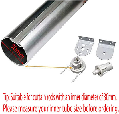 32mm - Roller Blind Coupling Replacement Spare Parts - Roller Blind Repair Kit - Roller Blind System - spare parts for roller blind couplings - window decoration accessories - roller blind fittings - with bead chain, screws - white - Image 2