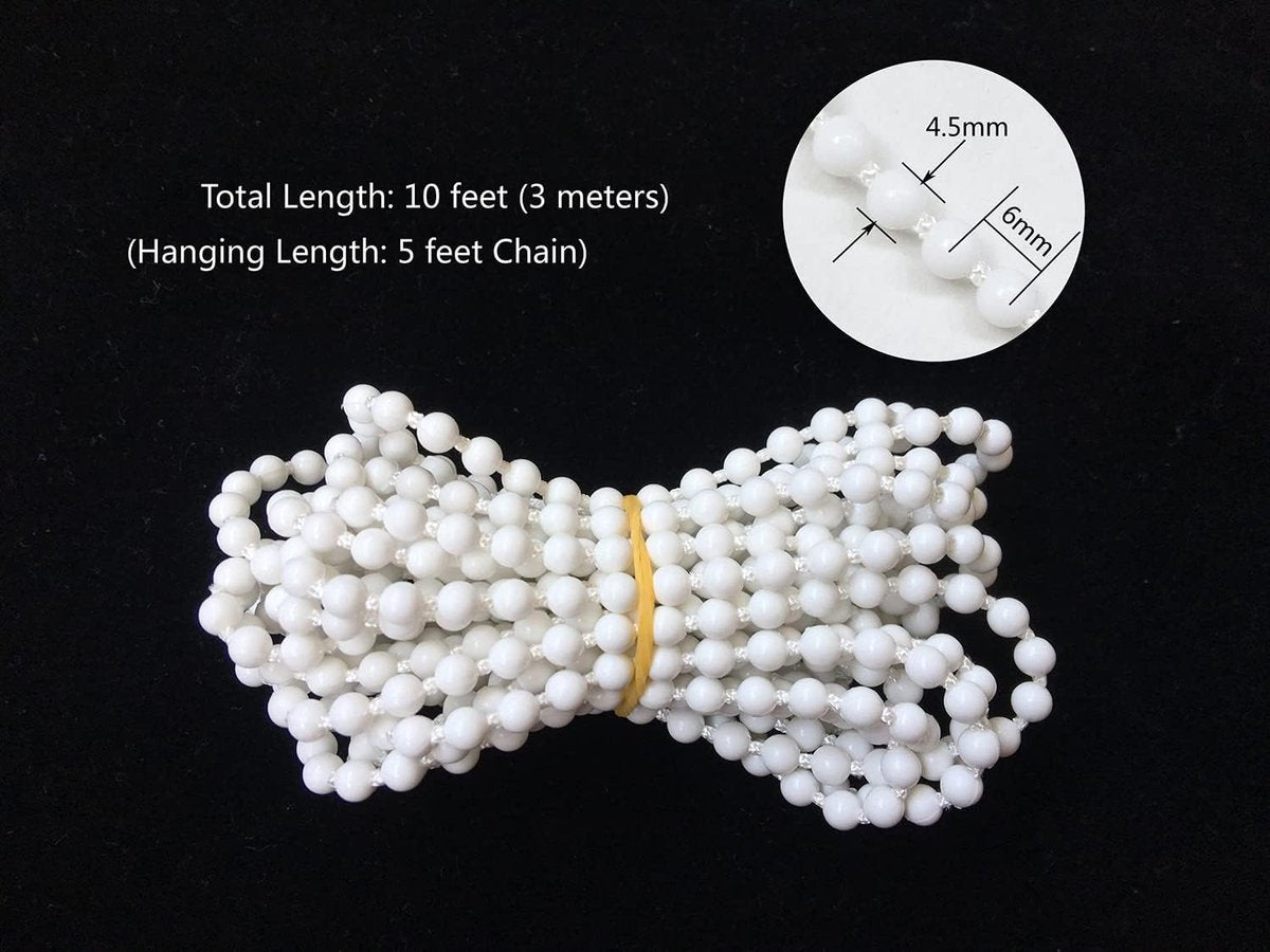 32mm - Roller Blind Coupling Replacement Spare Parts - Roller Blind Repair Kit - Roller Blind System - spare parts for roller blind couplings - window decoration accessories - roller blind fittings - with bead chain, screws - white - Image 3