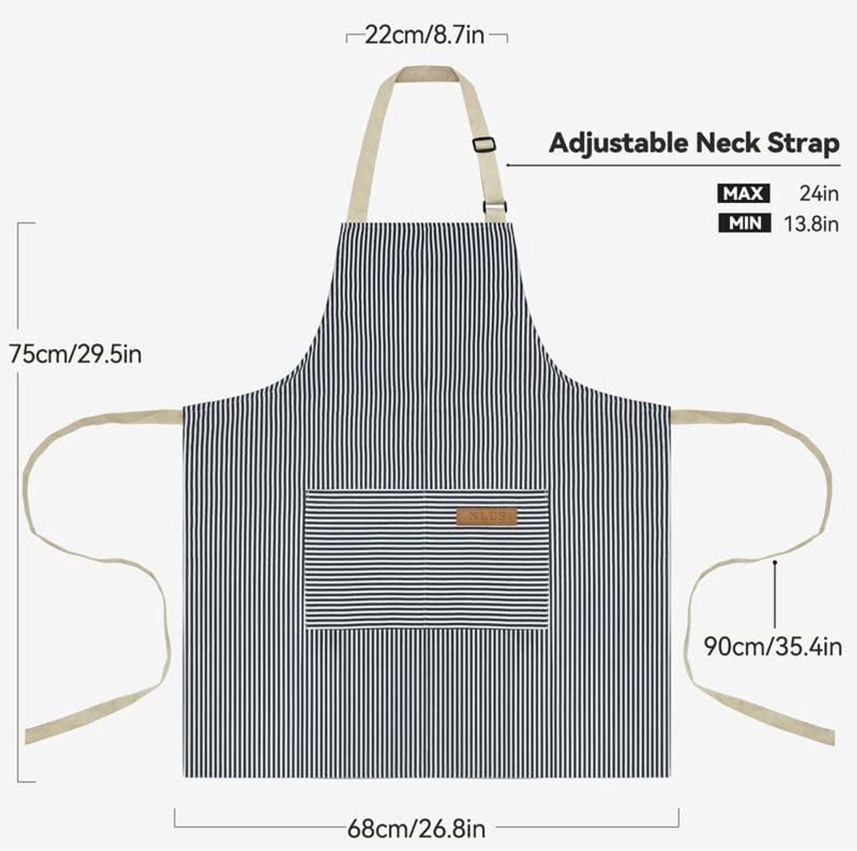 Kitchen Apron - 2 Pieces - Professional Cooking Apron - for Ladies and Gentlemen - Catering Apron - Easily Adjustable - BBQ Apron - Pottery Apron - Cooking Kitchen Aprons - kitchen cooking aprons - soft chef apron with 2 pockets - blue / pink - Image 5