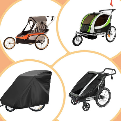 Bicycle Trailer Cover - Waterproof Bicycle Trailer Storage Cover - 420D Oxford Fabric - Waterproof cover for storing bicycle trailers - With PU coating - Child's Bicycle Trailer Cover - Anti-UV, windproof, dustproof, waterproof - 33*55*39 inches (84*140*9 - Image 5