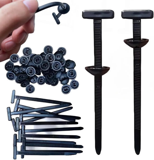 100 pieces - Nylon cable tie buckle - cable ties - nylon cable tie holder - self-locking plastic cable ties - self-locking nylon zip tie holder - for daily car repairs, home and office - 9*2 cm - black