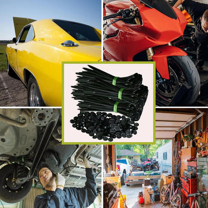 100 pieces - Nylon cable tie buckle - cable ties - nylon cable tie holder - self-locking plastic cable ties - self-locking nylon zip tie holder - for daily car repairs, home and office - 9*2 cm - black - Image 4