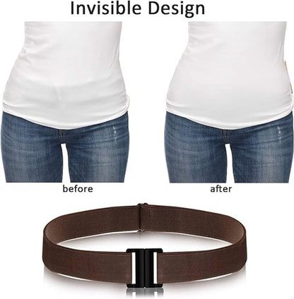 Elastic trouser belt - 4 Pieces - Elastic belt - women's belt - Adjustable Elastic - Trouser belt - Stretch Belts - stretchable belt - trouser belt - Non-slip Waist belt For Men and Women - For Jeans, Trousers and Dresses - Black, blue, brown, khaki - Image 4