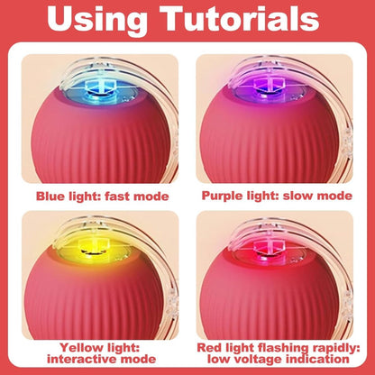 Electric Cat Ball Toy - Cat Toys - Electric Toy Ball - Pet Toys - Smart Toy Ball - Automatic Rolling Cat Ball - Interactive Cat Toy - Rechargeable - Cat Ball for Play and Interaction - Red - Image 2