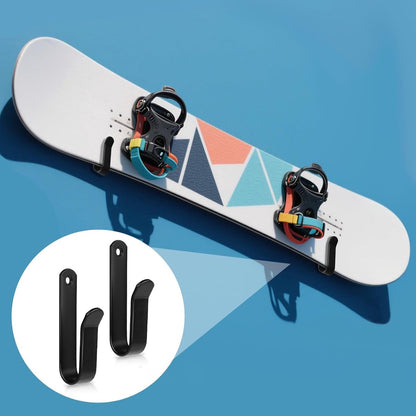 pieces - Skateboard wall mount - snowboard wall mount - snowboard wall mounting clips - horizontal snowboard storage - skateboard display rack stand - towel rack - towel hook - coat hook - with screws - for room, garage - 10*2*3.5 cm - black - Image 2