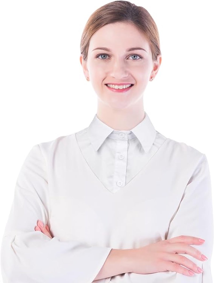 2 pieces - Women's Shirt Collar - Shirt Collar - Detachable Collar - Small Shirt Collar - Faux Detachable Collar - Detachable Pointed Collar - Small Collar - Pointed Collar - Shirt Replacement - Blouse - Adjustable - One Size - White - Image 2