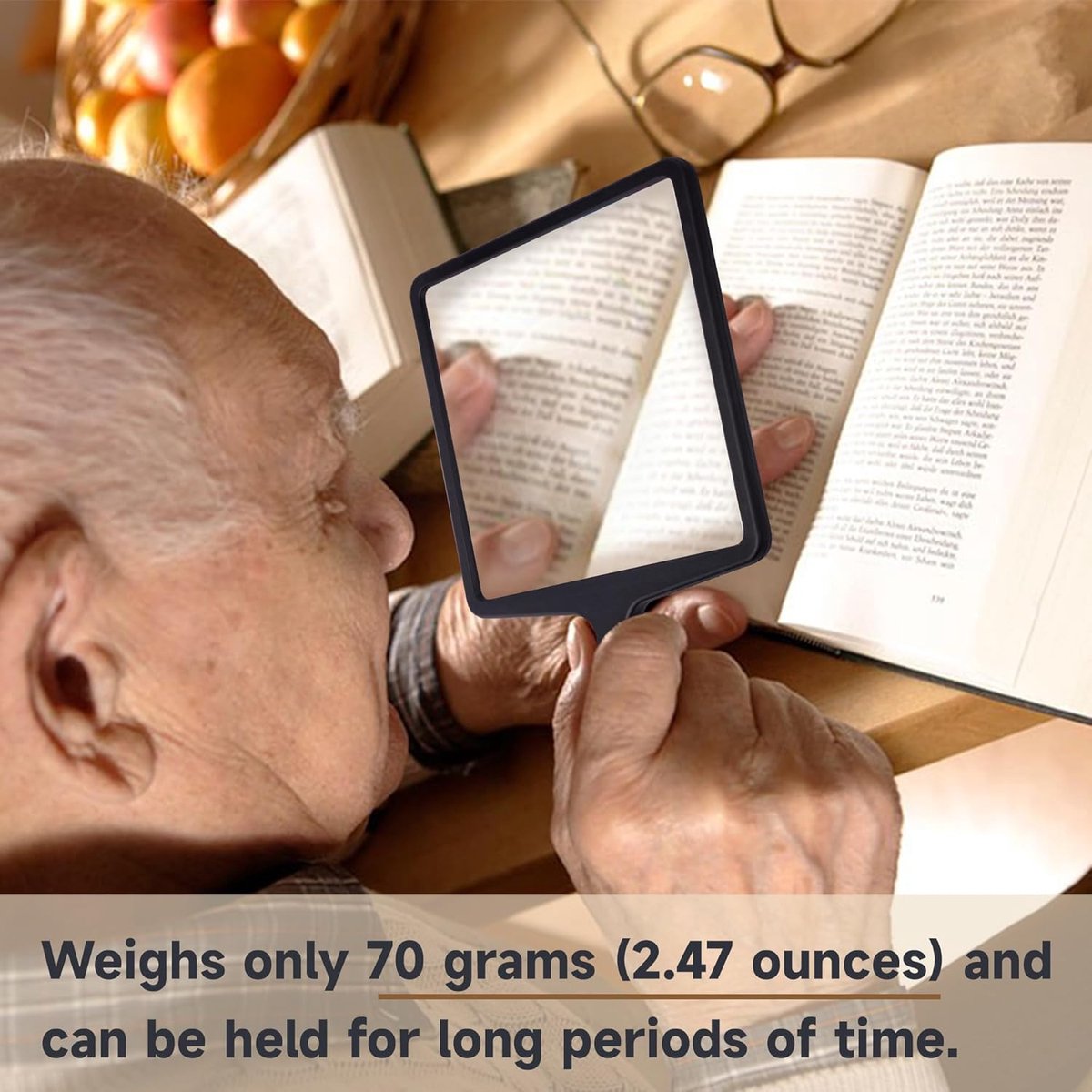 3X magnifying glass - reading magnifier - Reading magnifier for the visually impaired - Fresnel magnifying glass - Handheld magnifier - Magnifying glass with 3x magnification - Reading Magnifier - Magnifying Glass For Reading - Magnifying glass - for seni - Image 3