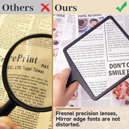 3X magnifying glass - reading magnifier - Reading magnifier for the visually impaired - Fresnel magnifying glass - Handheld magnifier - Magnifying glass with 3x magnification - Reading Magnifier - Magnifying Glass For Reading - Magnifying glass - for seni - Image 4
