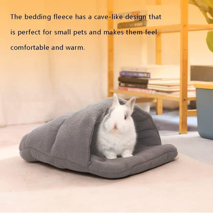 Rabbit Nest - 1 piece - Hamster Sleeping Bag - Hamster Bed - Guinea Pig Bed - Warm Guinea Pig House - Pet Sleeping Bag - Mini Sleeping Bag - Warm Soft Hiding Place - for hamsters, rabbits, kittens and other small pets - 38*28 cm - Grey - Image 4