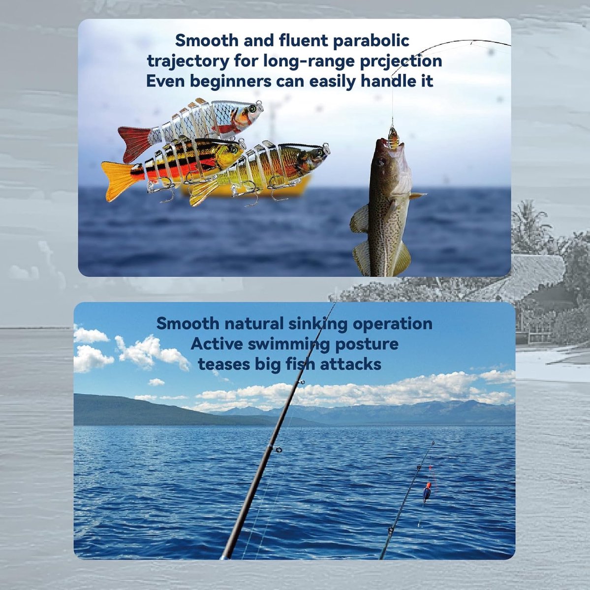 3-Piece Artificial Lure Set - Fishing Bait - Crankbait - Hook Plugs - Artificial Lures - Rubber Fish - for slow-sinking, gliding, and swimming, realistic artificial lures, suitable for saltwater and freshwater trout, sea bass, pike, zander, blue perch, an - Image 4