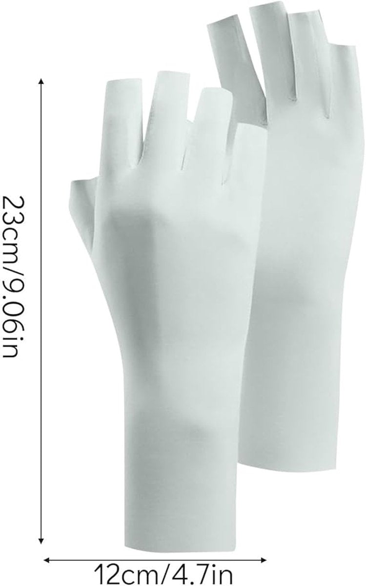 4 pairs - Gloves - Half-finger gloves - women's UV-protective half-finger gloves - summer hand protection gloves - fingerless gloves with sun protection - pink, white, grey and purple - 23 cm - Image 2