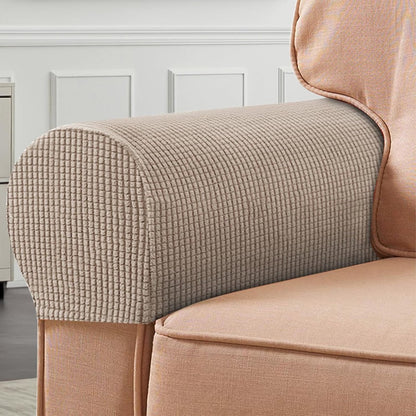 4 Pieces - Armrest Protection Covers - Protective Cover - Elastic Sofa Cover - Sofa Armrest Cover - Gloves for Sofa Armrests - Anti-Slip - Anti-Scratch - for Reclining Square, Curved, Tilted Armrest Cover - Brown - Image 2