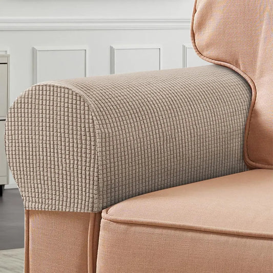 4 Pieces - Armrest Protection Covers - Protective Cover - Elastic Sofa Cover - Sofa Armrest Cover - Gloves for Sofa Armrests - Anti-Slip - Anti-Scratch - for Reclining Square, Curved, Tilted Armrest Cover - Brown - Image 2