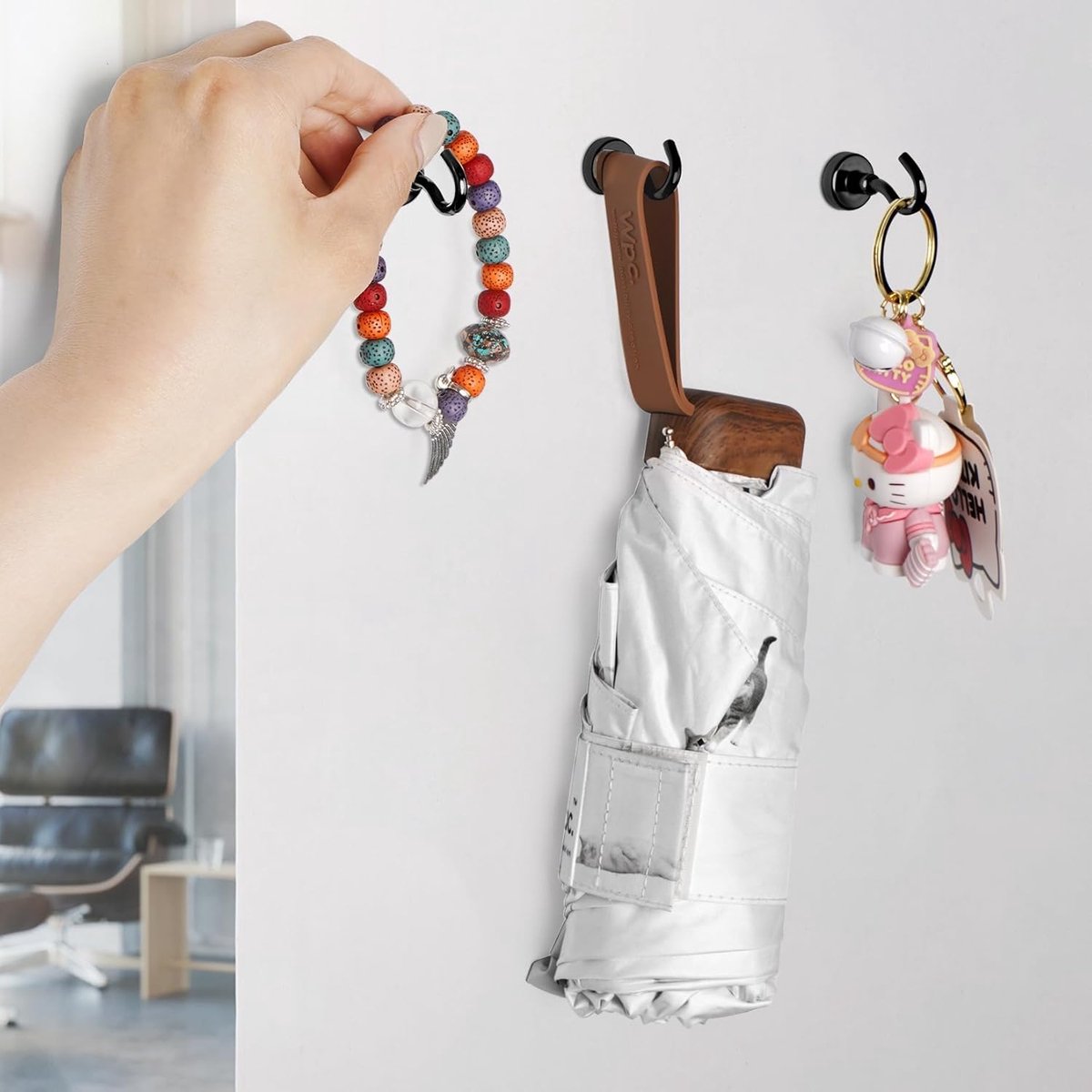 magnetic hook - 15 pieces for more than 5 kg - super strong pulling force - magnet with hook - heavy-duty magnetic hook for hanging, kitchen - black - Image 5
