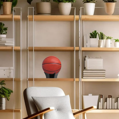 4 pieces - Ball holder - Ball rack - Ball stand - Acrylic ball rack - Ball storage rack - Display rack - football stand - ball holder - acrylic sports ball stand - volleyball support - for basketball, volleyball, football, rugby ball - 12*6.5 cm - black - Image 2