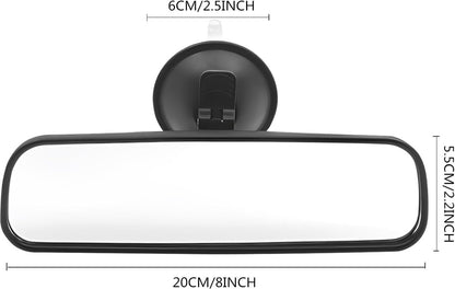 20*6 cm - car rearview mirror - rearview mirror - with suction cup - adjustable - car interior mirror - vehicle interior mirror reduces blind spots - universal - car accessories - for boats, trucks and SUVs - black - Image 4